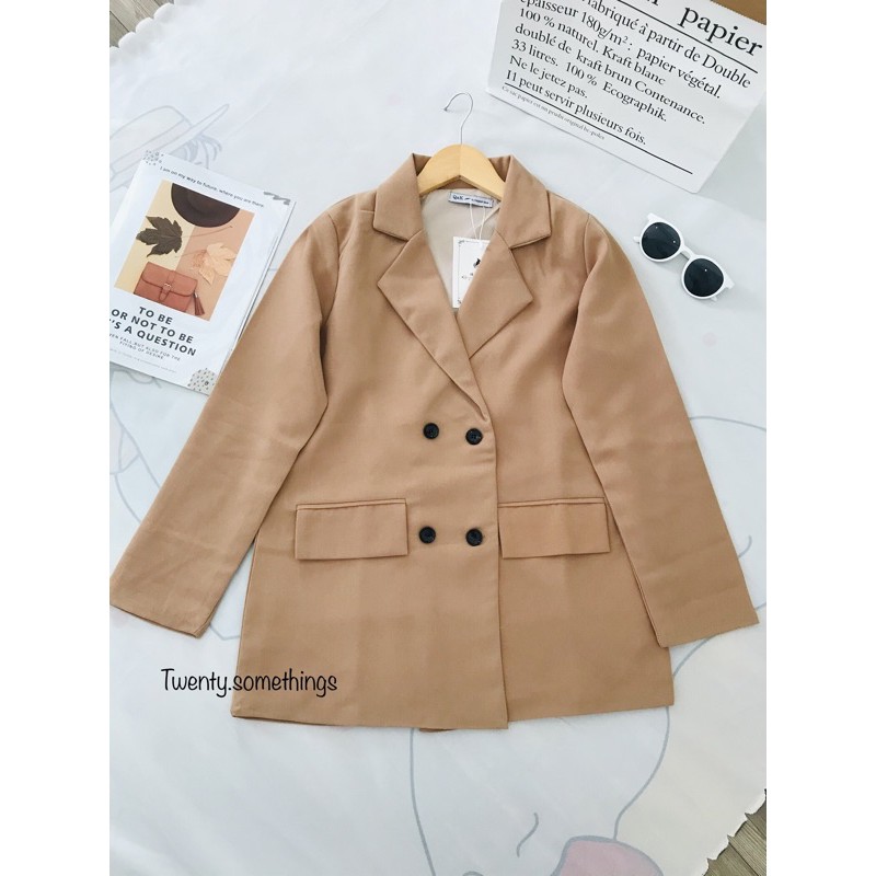 ÁO BLAZER NÂU ẤM 2 LỚP STYLE ULZZANG HÀN QUỐC (ảnh thật/sẵn/có video) | BigBuy360 - bigbuy360.vn
