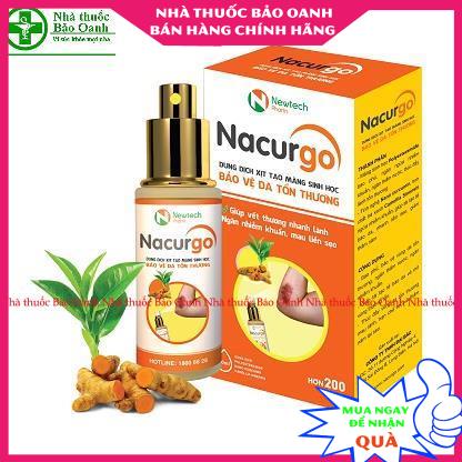 Xịt vết thương Nacurgo - Giúp nhanh lành vết thương, hạn chế nhiễm trùng, sơ cứu vết bỏng, vết loét