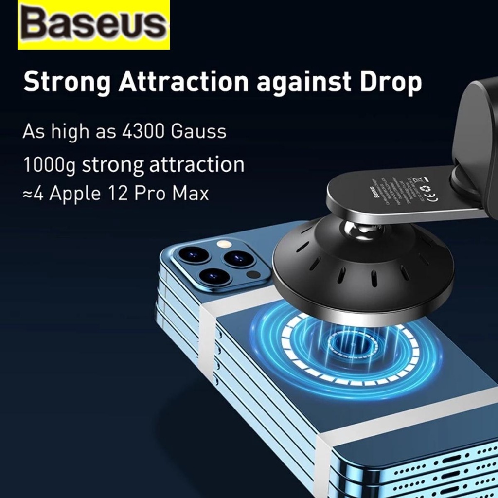 Đế giữ điện thoại trên xe ô tô tích hợp nam châm và sạc không dây Baseus LVB003-BK