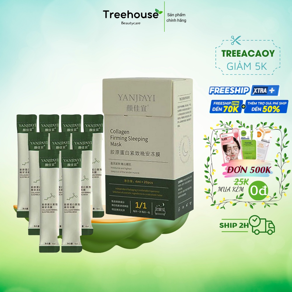 [FREESHIP 50] Mặt nạ ngủ thạch Collagen YANJIAYI giúp nâng cơ mặt bổ sung collagen TREEHOUSE SHOP