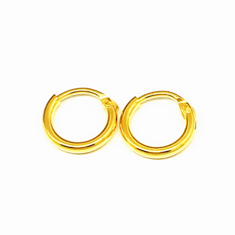 Đôi khuyên tai hình tròn 8-20mm bằng bạc 925 mạ vàng kiểu dáng đơn giản hợp thời trang