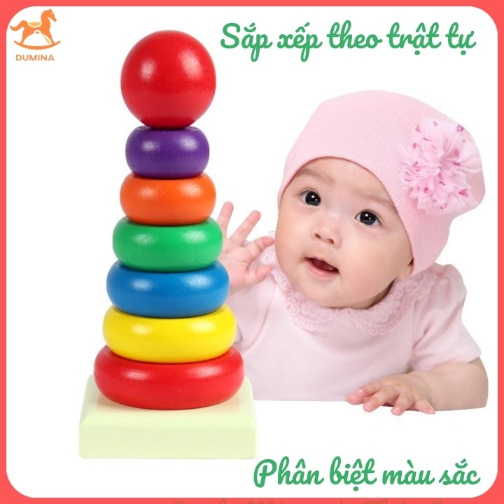 Đồ chơi Tháp cầu vồng mini bằng gỗ