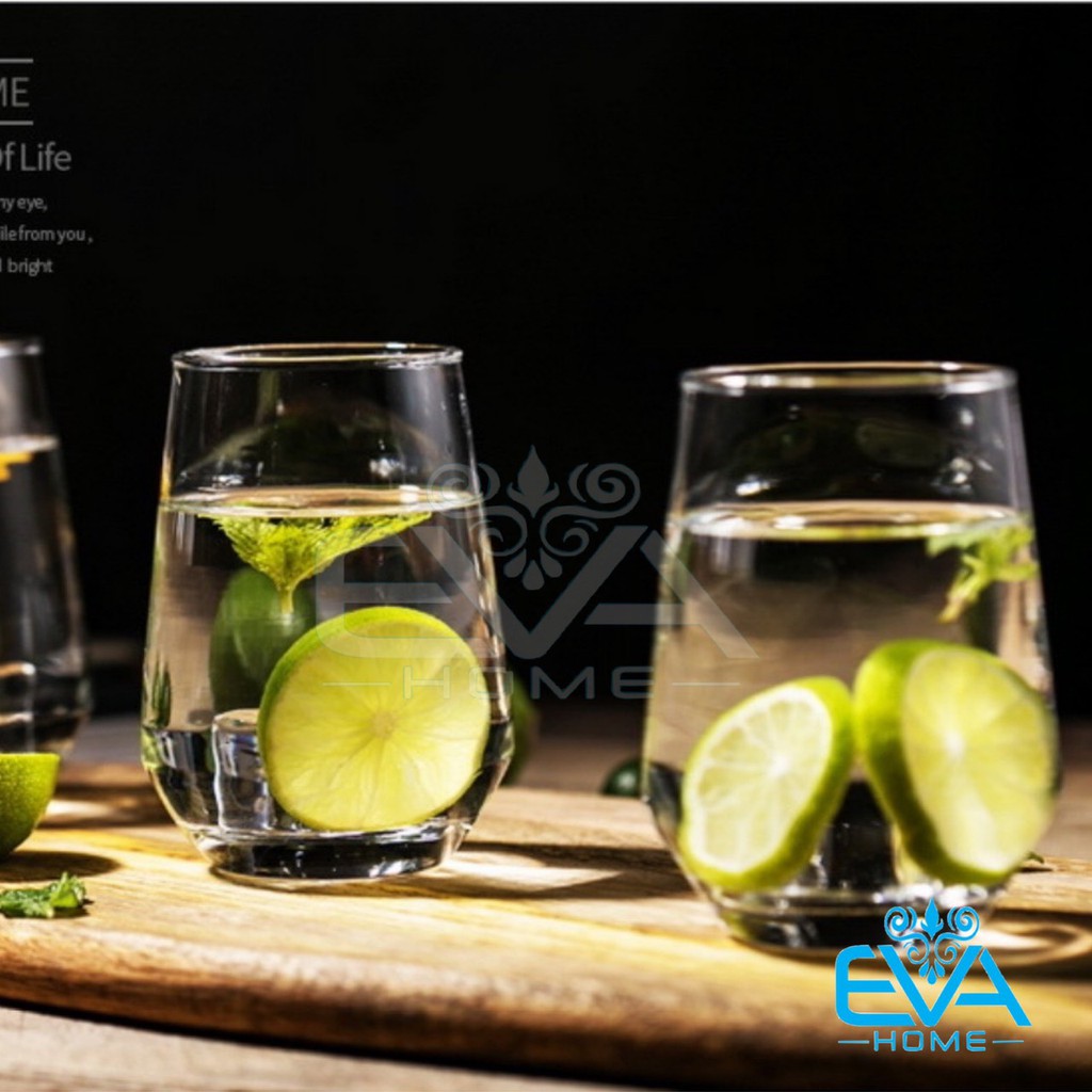 Hộp 6 Ly Thuỷ Tinh Dáng Oval Lỡ Glass Mugs Short Oval Form 390 Ml Deli ES7018-1 M3015