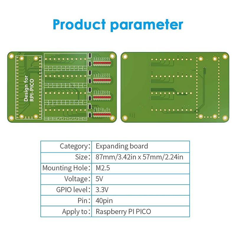 Bảng Mạch Mô Đun Mở Rộng Kèm Đèn LED Cho Raspberry Pi Pico