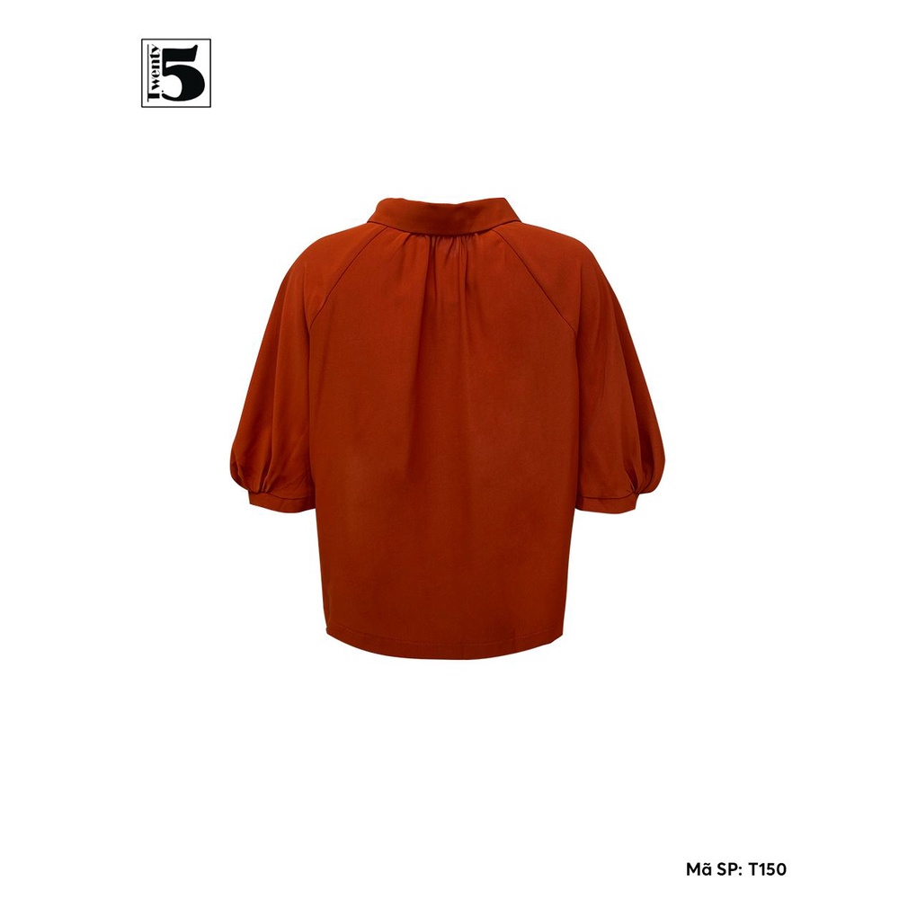 Áo sơ mi nữ công sở tay bồng cổ đức nhún chân Twentyfive T150
