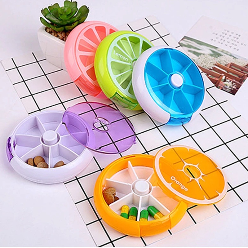 Hộp Đựng Thuốc 7 Ngày Hình Tròn Xoay Được Tiện Lợi Cho Đi Du Lịch