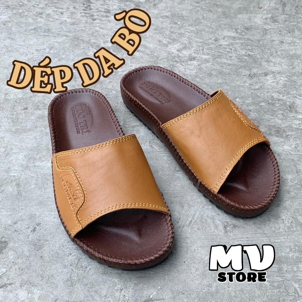 Dép nam, dép nam quai ngang da bò cao cấp hàng VNXK DT17