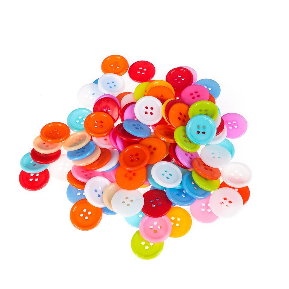 Set 100 Cúc Áo 4 Lỗ Bằng Resin Dành Cho Trang Trí Sổ Tay / Quần Áo DIY