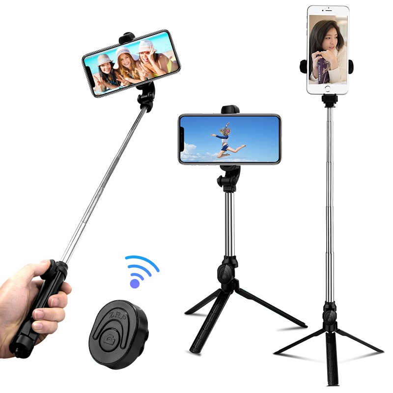 Gậy selfie XT10 kết nối bluetooth có thể làm chân đế kèm điều khiển từ xa