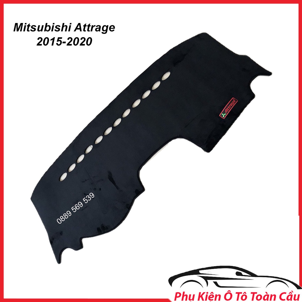 Thảm Taplo Xe Mitsubishi Attrage 2015-2020, Thảm Taplo Nhung Chống Nắng Kiêm Chống Trượt