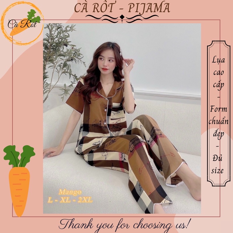🌾 (FULLSIZE 40-75KG) ĐỒ BỘ PIJAMA MẶC NHÀ, SAU SINH LỤA  QUẦN DÀI CẬN CẢNH🌾