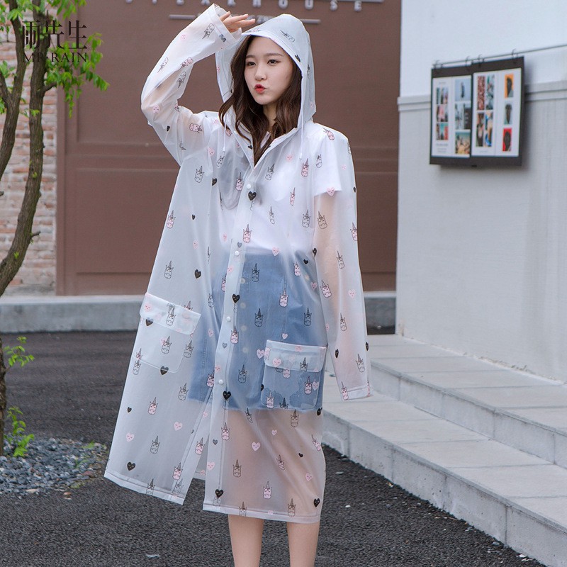 Áo Mưa EVA Dày Dặn In Họa Tiết Trái Bơ Dễ Thương Kèm Túi Đựng Tiện Dụng Cho Hoạt Động Ngoài Trời