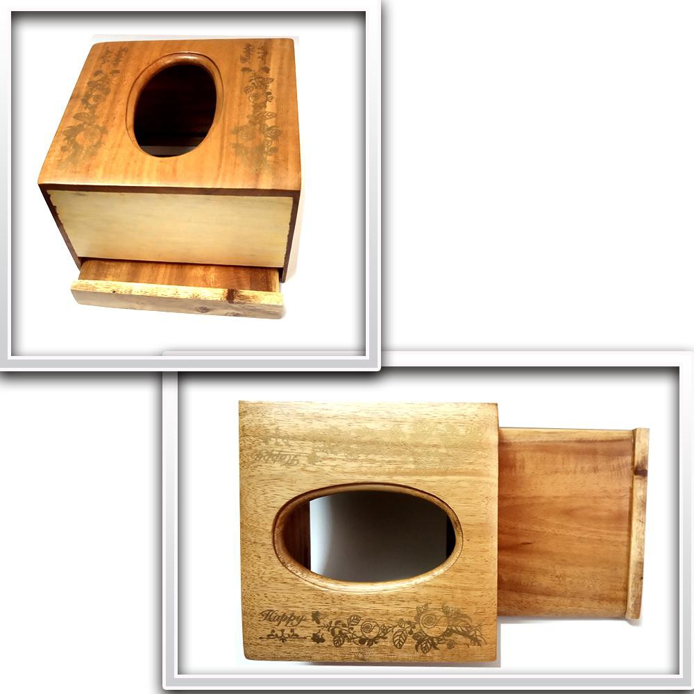 Hộp đựng khăn giấy hình vuông bằng gỗ tự nhiên, hàng thủ công cao cấp | BigBuy360 - bigbuy360.vn