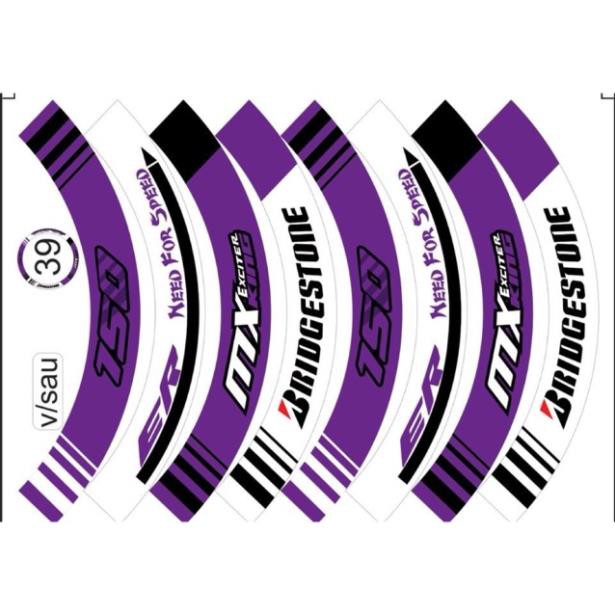 Tem Vành Full Bánh MxKing Tím Trắng Mã 39