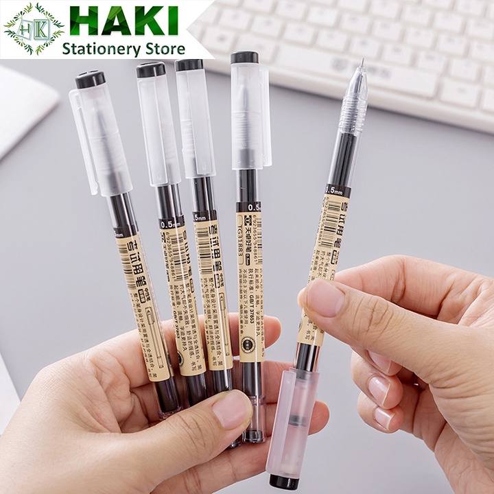 Bút Muji HAKI bản dupe bút gel đen xanh đỏ viết đều mực phụ kiện văn phòng phẩm (1 chiếc) B50