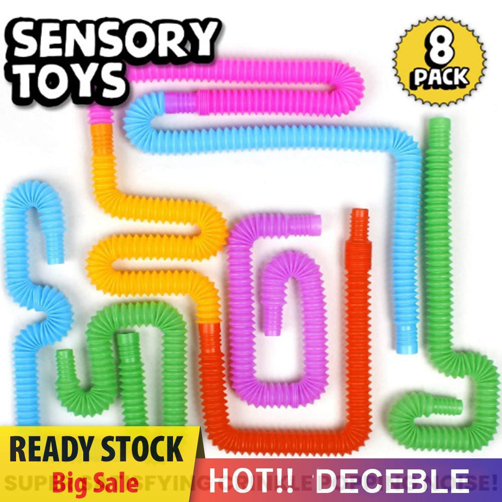 Pop It Fidget Đồ chơi Pop Tubes Fidget Đồ chơis Plastic Corrugated Pipe Autism Sensory Đồ chơis Random