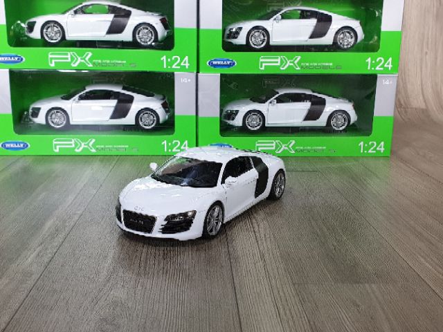 Mô hình Xe Audi R8 1/24 Welly Trắng