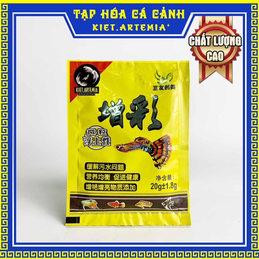 Thức ăn cho cá cảnh, cám vàng dành cho betta, guppy...