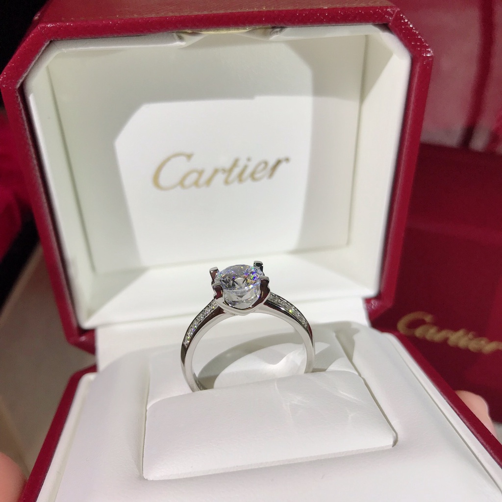 Nhẫn Cưới Bạc S925 2 Carat Đính Kim Cương Nhân Tạo Thời Trang Dành Cho Nữ