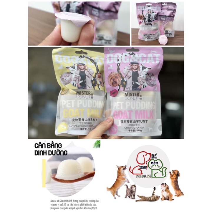 Thạch PUDDING Sữa Dê Bổ Sung Canxi Chó Mèo
