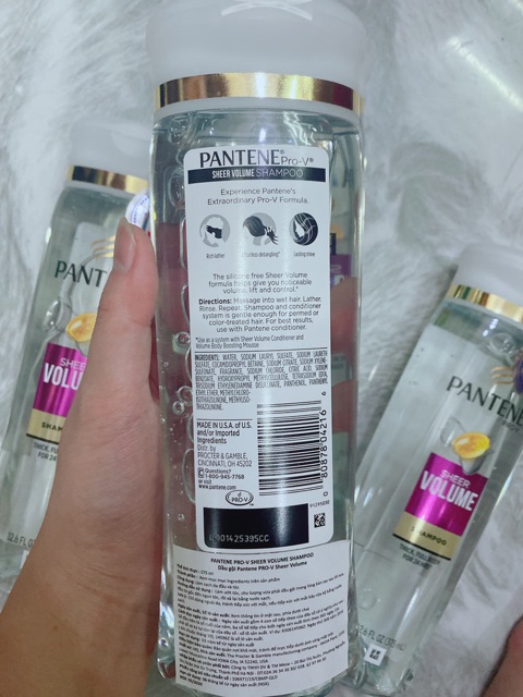 Dầu gội làm dày và phồng tóc Pantene Sheer Volume Shampoo