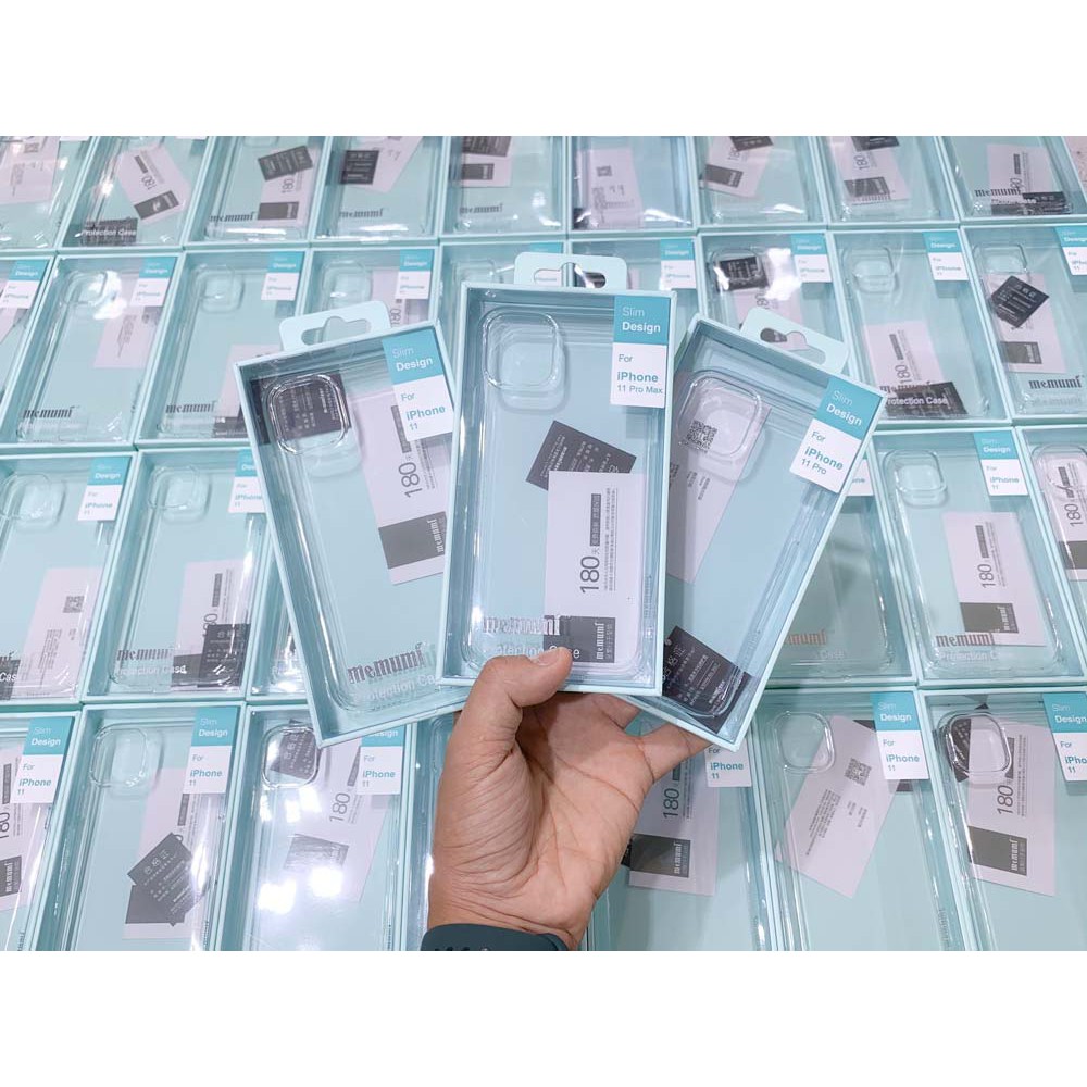 IPHON.EE 11/ 12 - ỐP LƯNG MEMUMI TRONG SUỐT CỨNG bảo vệ loa IPHONE 11 12 13 14 15 PLUS MINI PRO / MAX  mỏng 0,65mm