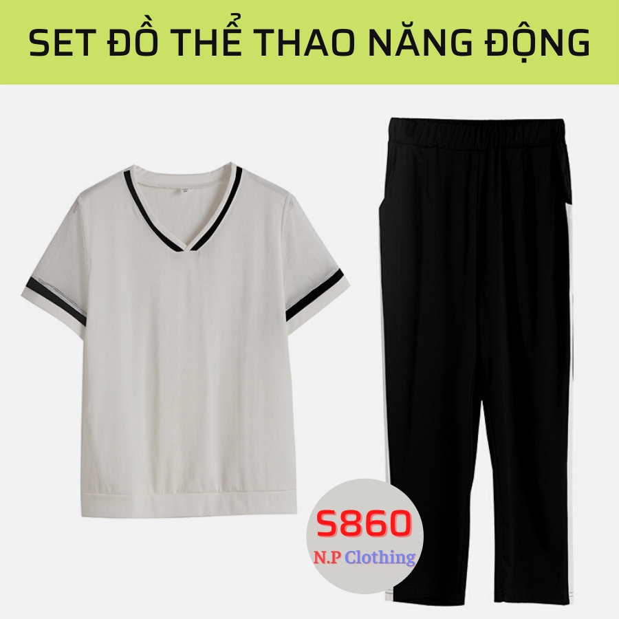 Set Đồ Thể Thao Nữ MAI THY S860, Bộ Quần Áo Trung Niên Thể Dục Thể Thao Năng Động Cotton Co giãn 4 Chiều Thoải Mái