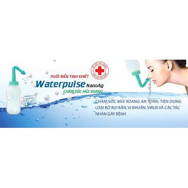 Bình rửa mũi Waterpulse Nano bạc tặng kèm muối nano bạc