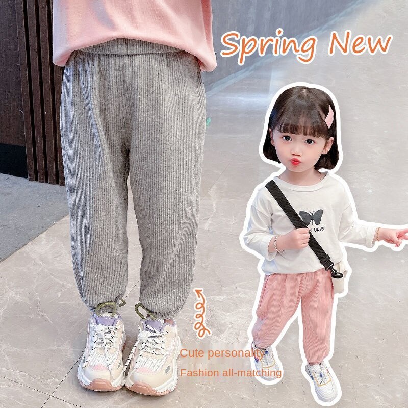 Quần dài thể thao họa tiết hoạt hình thời trang mùa thu 2023 cho bé gái