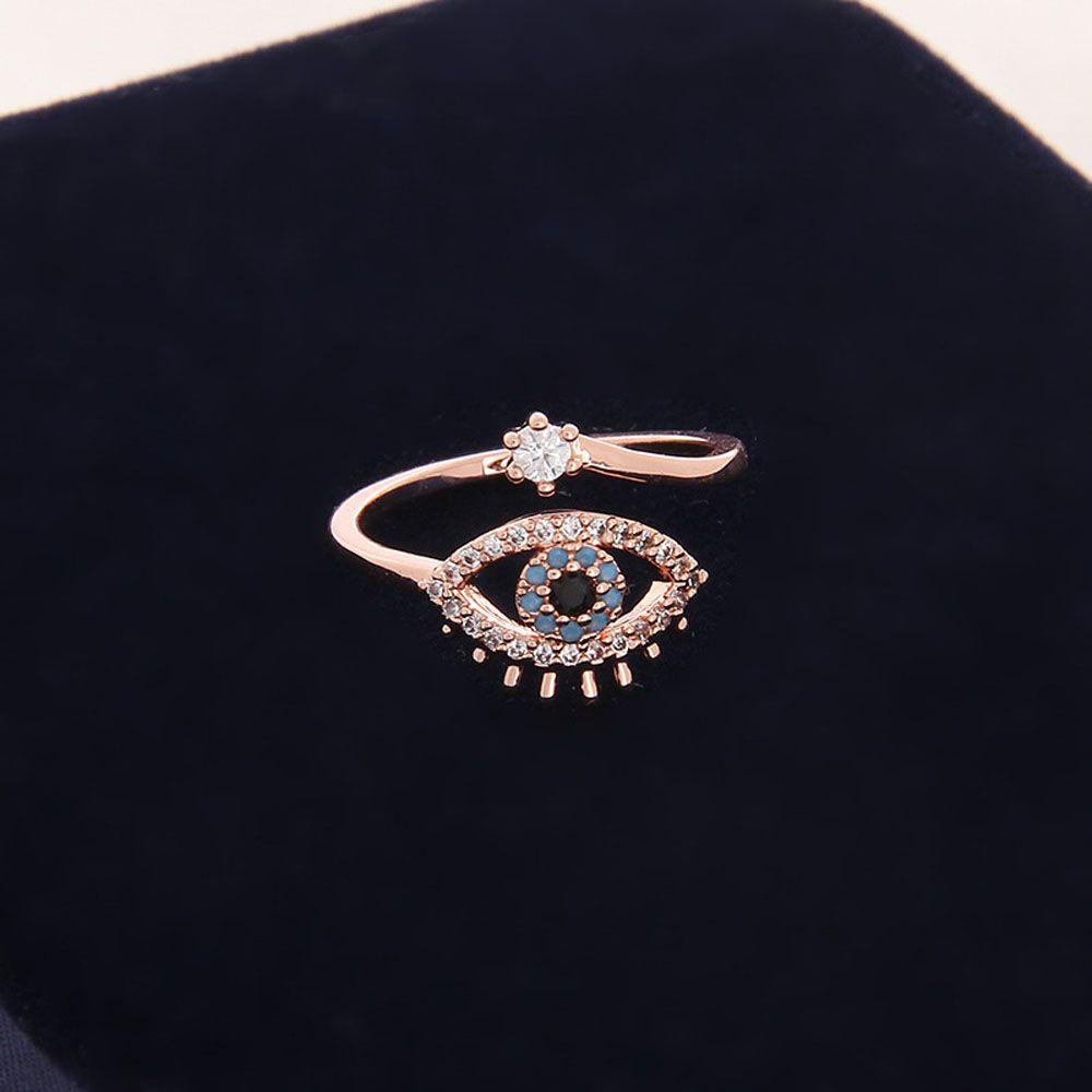 QQMALL 1 Nhẫn Mở Hình Mắt Thiên Thần Có Thể Điều Chỉnh Kích Cỡ Thời Trang Cho Nữ