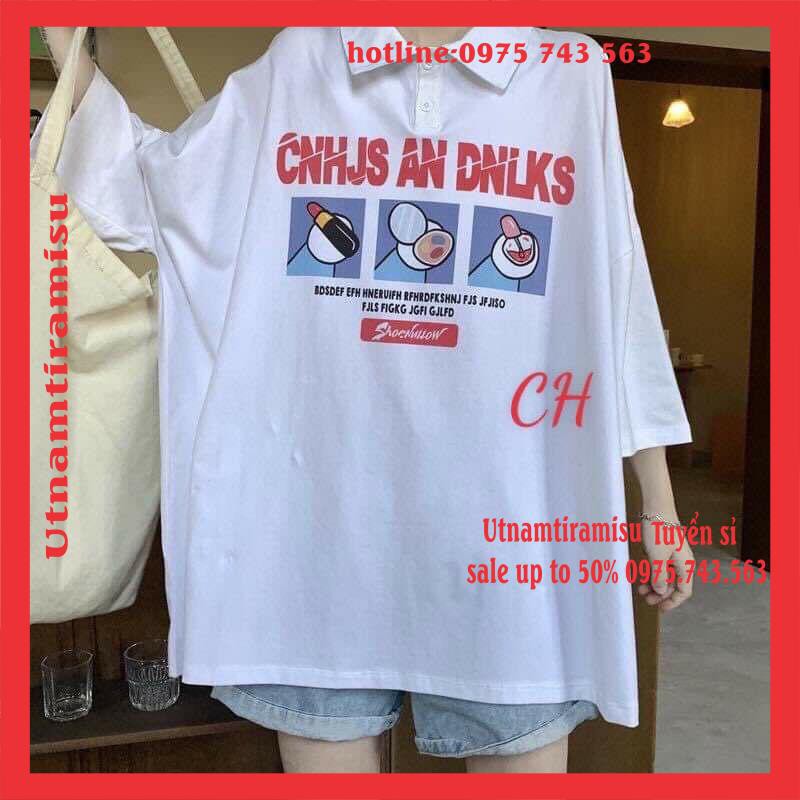 Áo thun POLO Pony Vivi  nữ tay lỡ có cổ♥️ Phông form rộng freesize unisex mặc đi học, cặp, nhóm, lớp in hình DỄ THƯƠNG | BigBuy360 - bigbuy360.vn