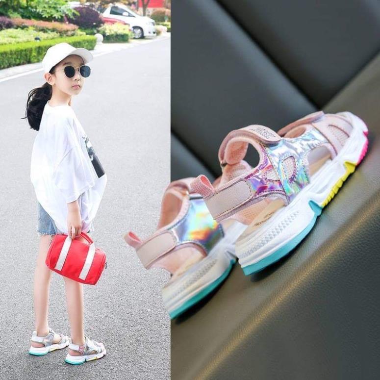 Dép sandal bé gái êm chân đi học đi chơi xinh xắn 4 - 14 tuổi phong cách Hàn Quốc