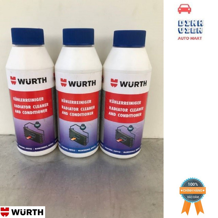 Vệ sinh két nước làm mát động cơ Wurth Radiator Cleaner 250ml 510250 Làm sạch cặn bẩn, chất ăn mòn ,chất bẩn tích tụ lâu