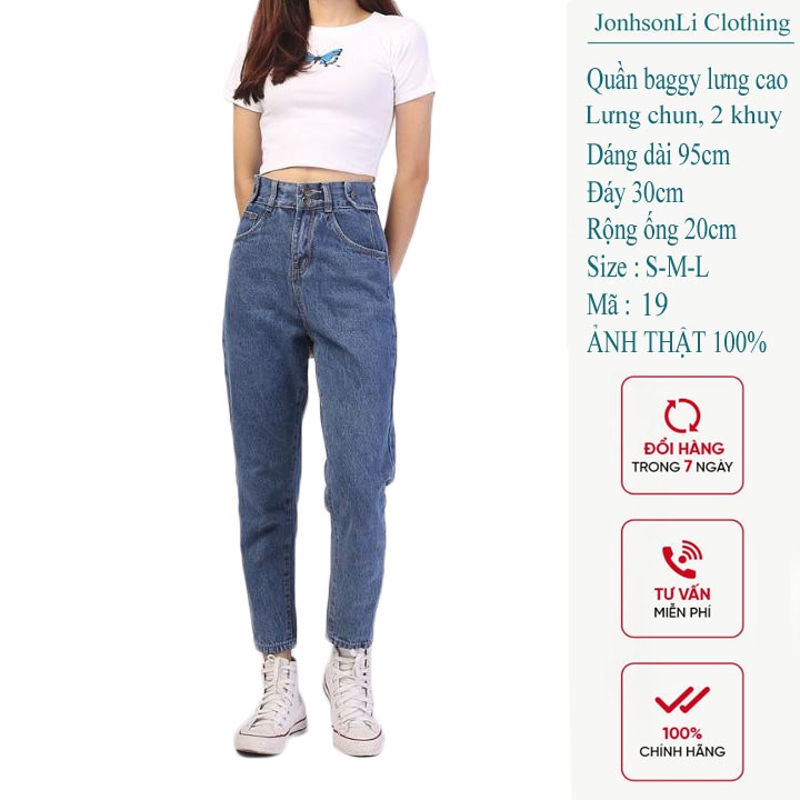 Quần baggy jean nữ cao cấp, lưng cao,màu đen cắt rách, quần jean nữ  LB20078 JL JohnsonLi