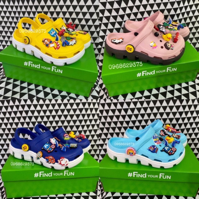 Tặng 12 jibbitz - dép cross duet cá xấu