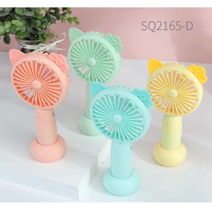 Quạt mini cầm tay 5 Cánh chính hãng DianDi Hình thú dễ thương pin sạc ,Có đế để bàn,đèn led 2165 | BigBuy360 - bigbuy360.vn