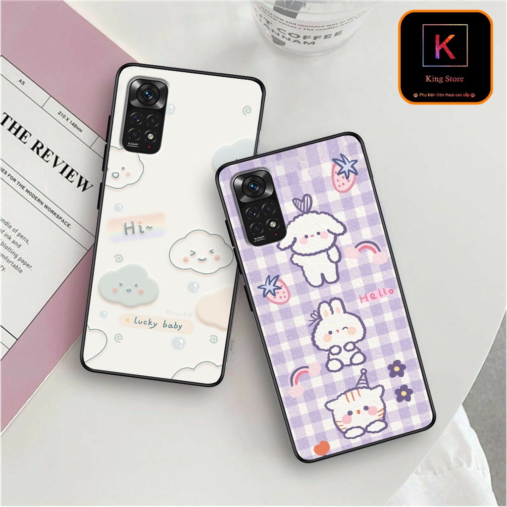 Ốp lưng Redmi Note 11 - Redmi Note 11s - Redmi Note 11s 5G Bản Quốc tế - Ốp in hình gấu &amp; thỏ - Chất liệu TPU cao cấp