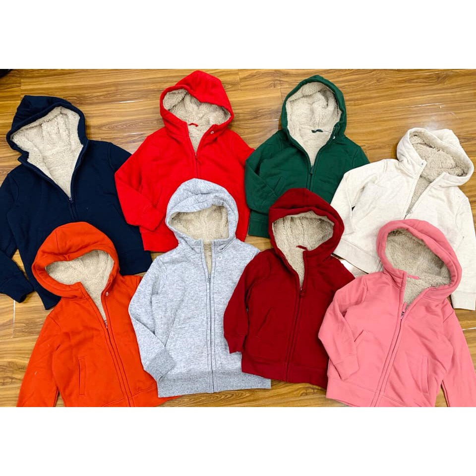 Áo khoác nỉ Uni lót lông cừu