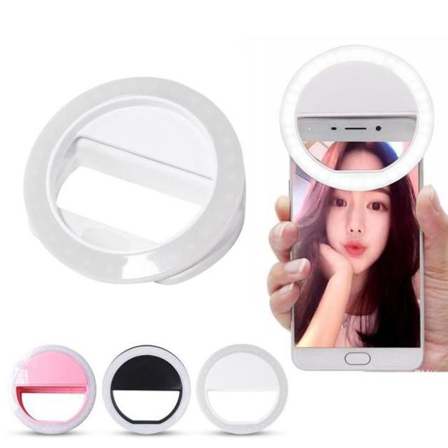 Đèn LED kẹp điện thoại hỗ trợ chụp hình Selfie ( TẶNG KÈM PIN AAA )