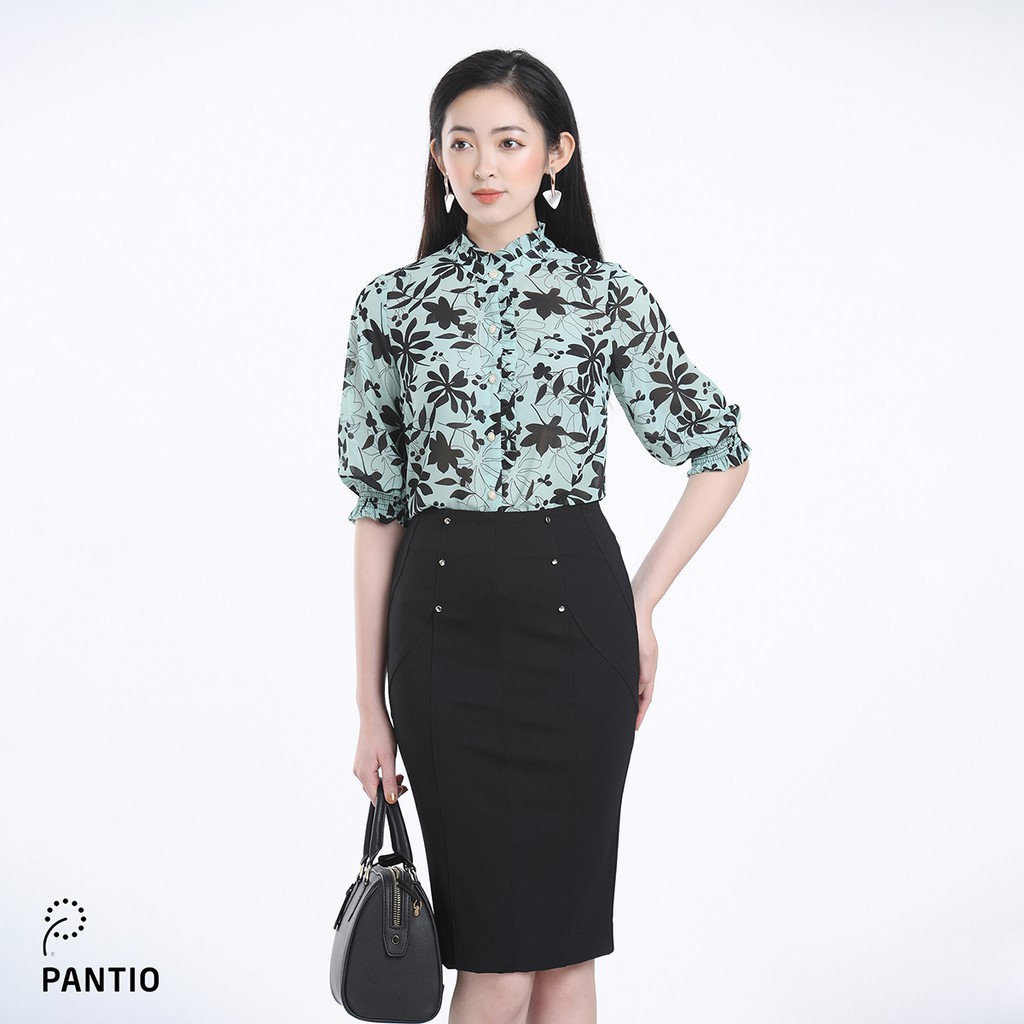 Áo sơ mi lửng tay vải chiffon mỏng dáng suông FAS12570 - PANTIO