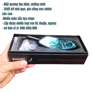 Kính chiếu hậu xe máy, gương rizoma 744 cnc - phụ tùng kiện xe máy