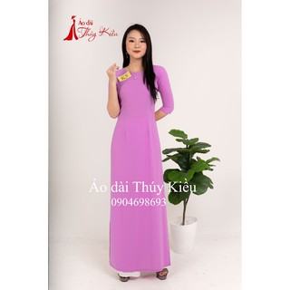 Áo dài Thúy Kiều áo dài trơn lụa Nhật màu tím nhạt K5