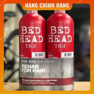 Cặp dầu gội đầu bed head tigi đỏ 750ml - phục hồi tóc hư tổn