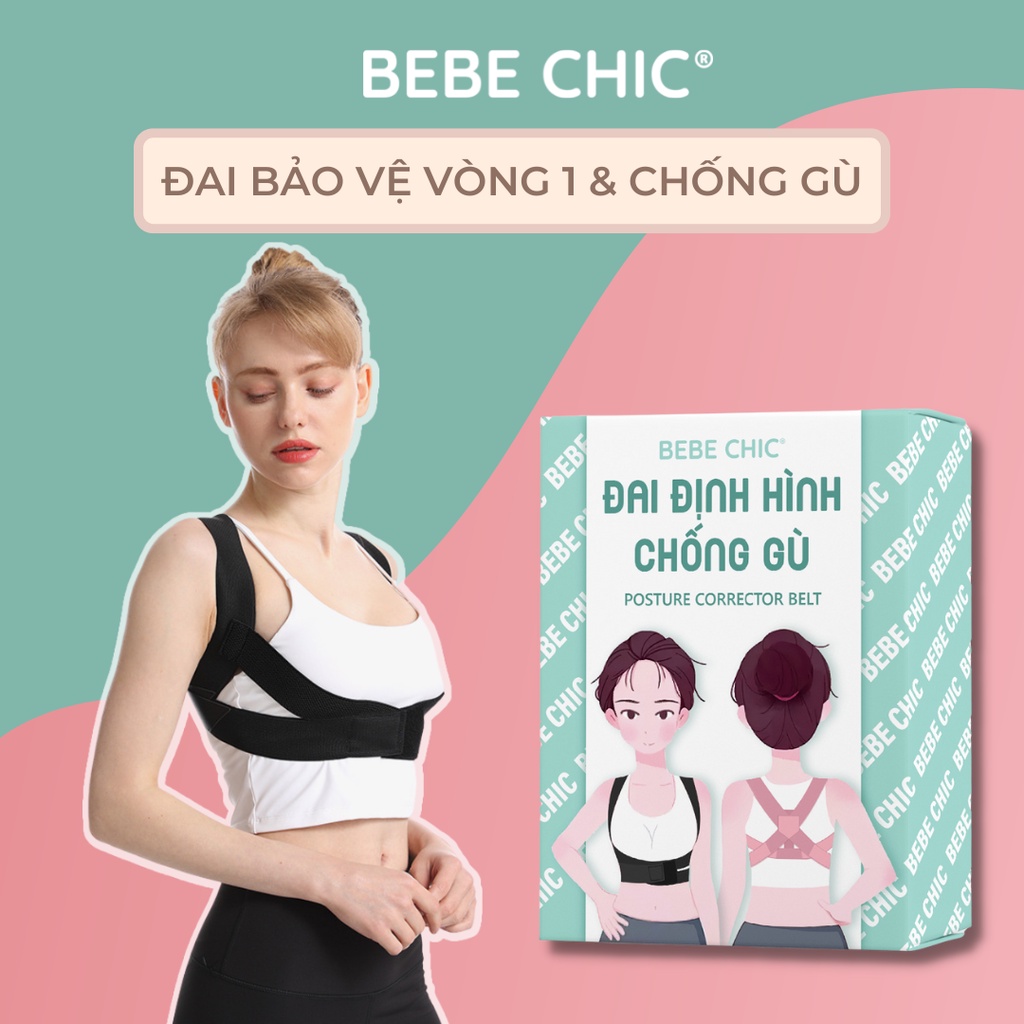 Đai Chống Gù Lưng và Bảo Vệ Vòng 1 BEBECHIC (TRẮNG/HỒNG/ĐEN)