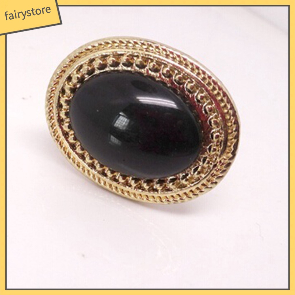 Nhẫn hợp kim mặt hình oval có thể điều chỉnh phong cách cổ điển