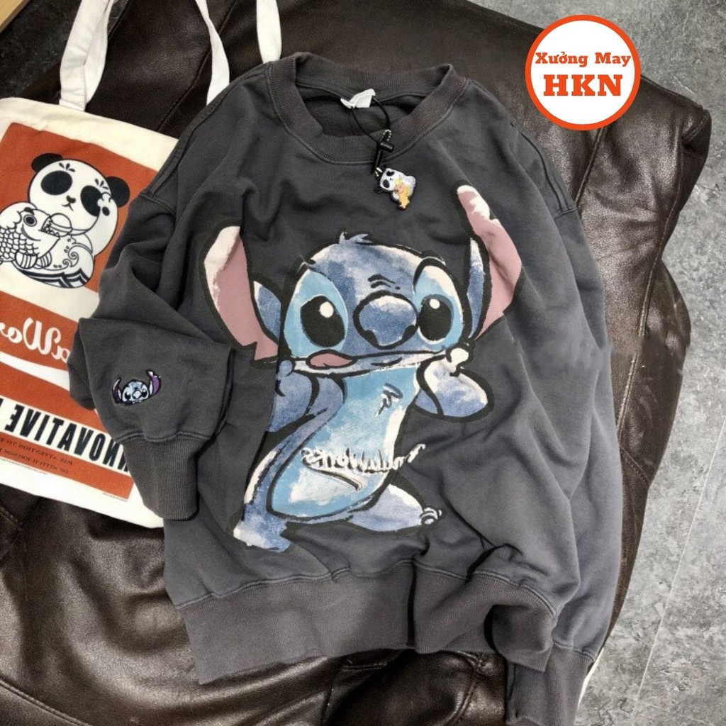 Áo Sweater Nam Nữ Dài Tay In Stich Chất Mịn Mã 705 Xưởng May HKN
