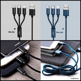 Cáp 3 trong 1 Remax (Lightning-Micro USB-Type C)