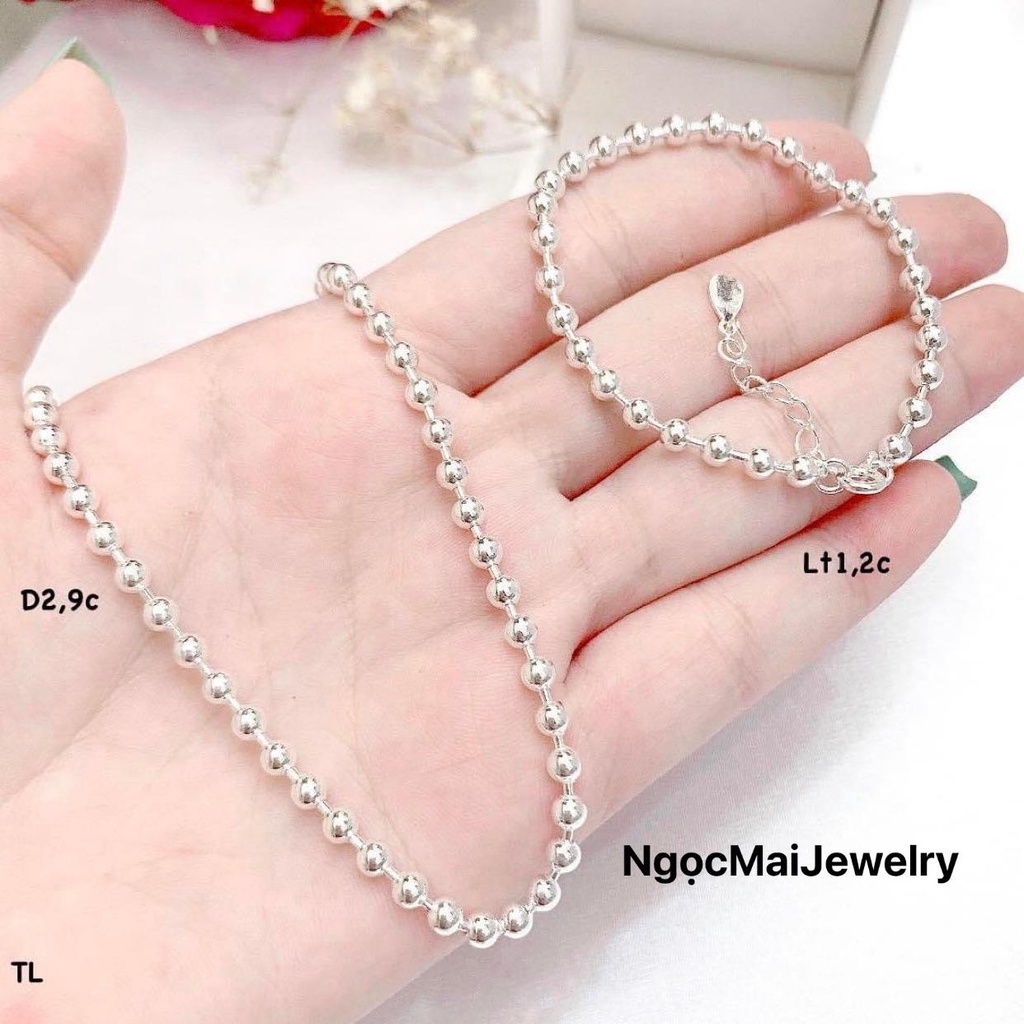 Dây chuyền bi cho bé siêu xinh Ngọc MaiJewelry chuẩn bạc cao cấp đẹp mê