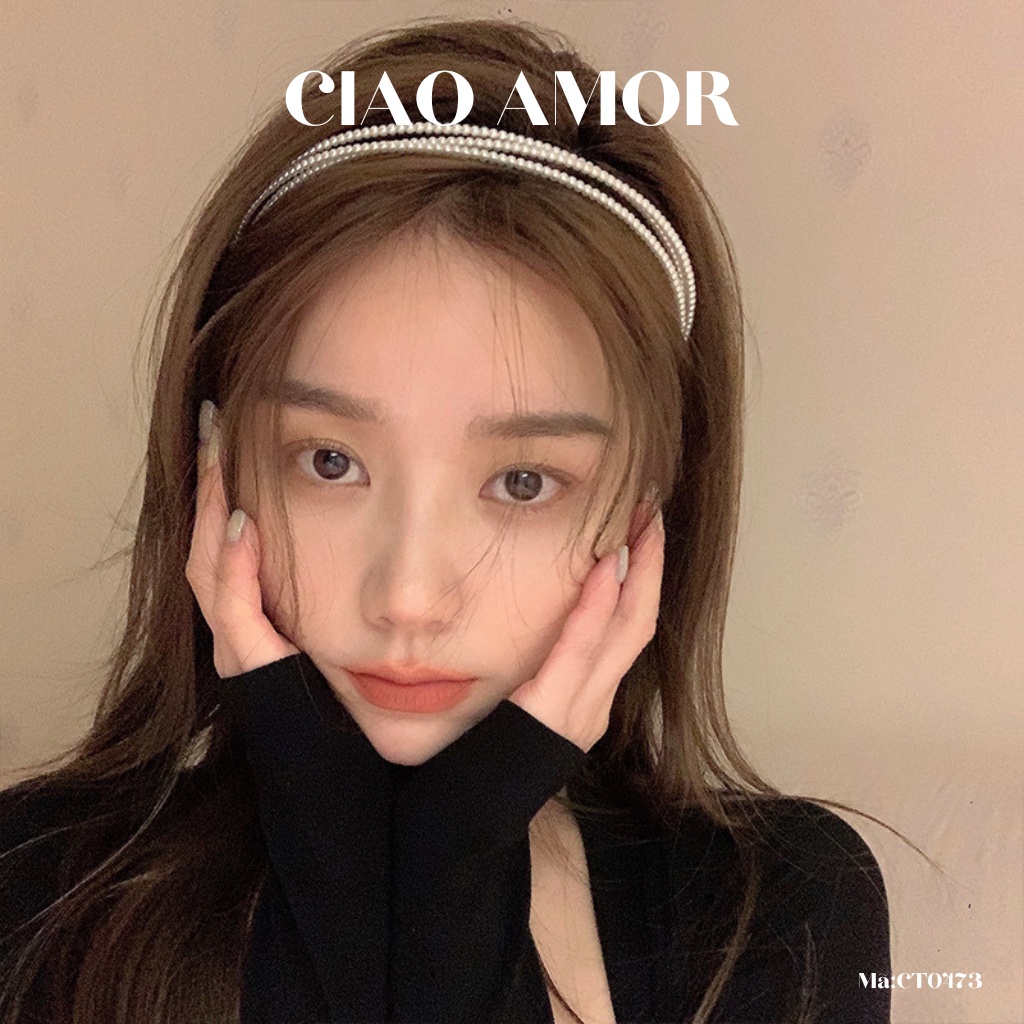 Cài tóc nữ ngọc 3 lớp basic đơn giản thanh lịch vintage Phụ kiện tóc Ciao Amor - CT0473