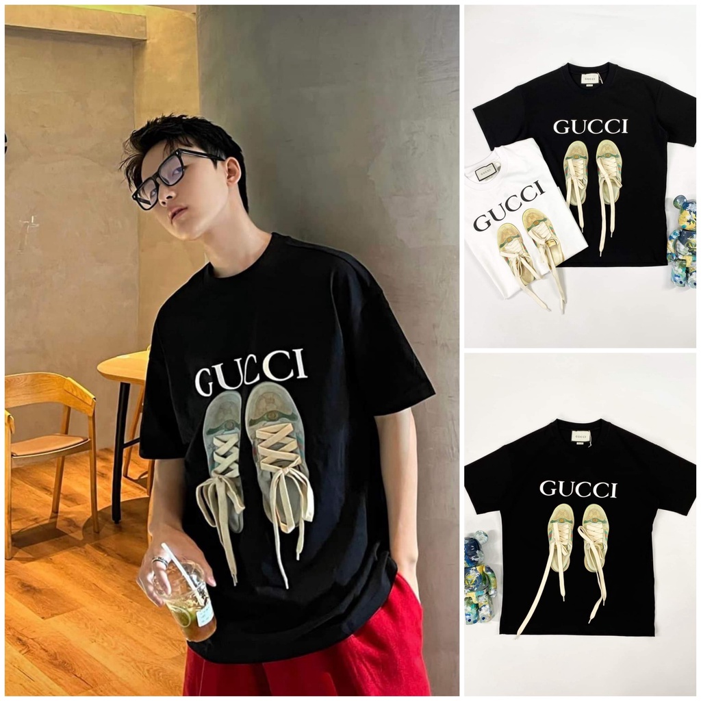 Áo Phông Hè Siêu Hot Thêu Nổi GUCCIi Fom Nam Nữ Hot Trend GAREMSTORE